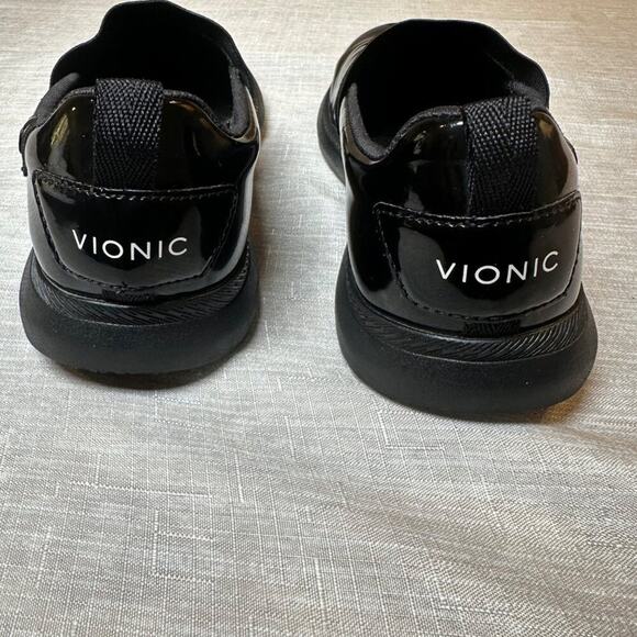 Vionic Pro Womens Fiona PNT Slip-On Shoes Size 8.5 Black Patent Leather Made In - Picture 5 of 9